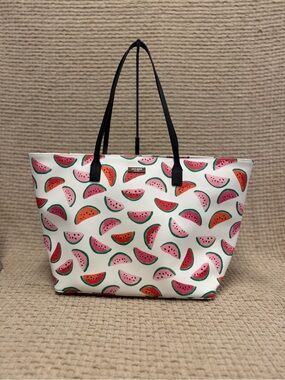 kate spade Watermelon Pattern Reversible Tote - White, Pink, Green, Black